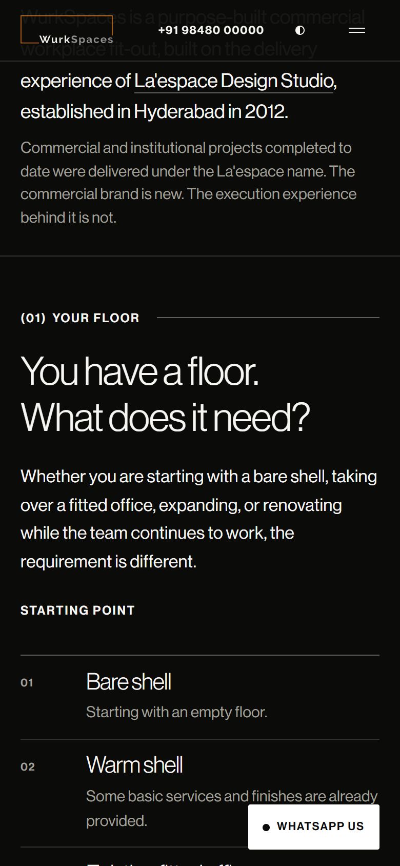WurkSpaces floor section on a phone